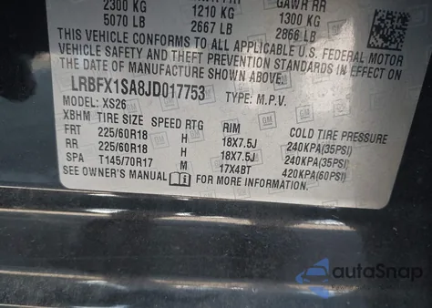 2018 Buick Envision Essence from USA, damaged, VIN LRBFX1SA8JD017753